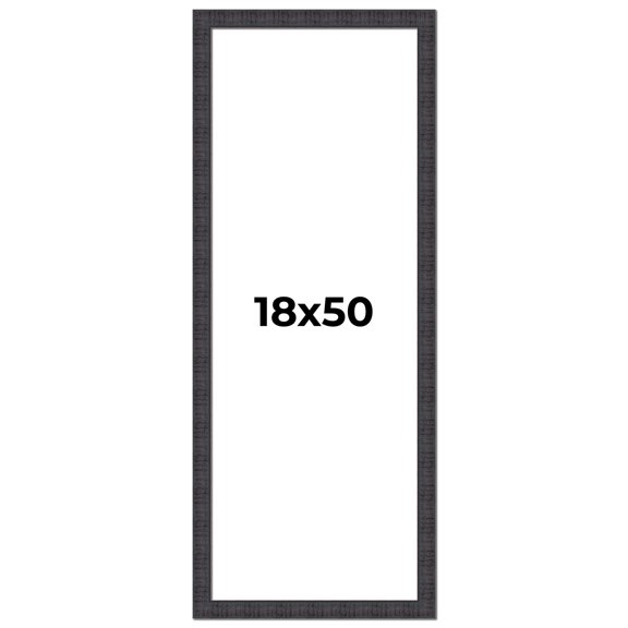 18x50 Frame Brown Rustic Solid Wood Picture Frame 1.5 Inches Wide | Interior Frame Depth 0.5 Inches