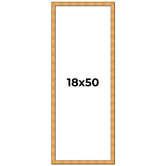 18x50 Frame Gold Rustic Solid Wood Picture Frame | 1.25 Inch Wide Moulding | Rustique Gold