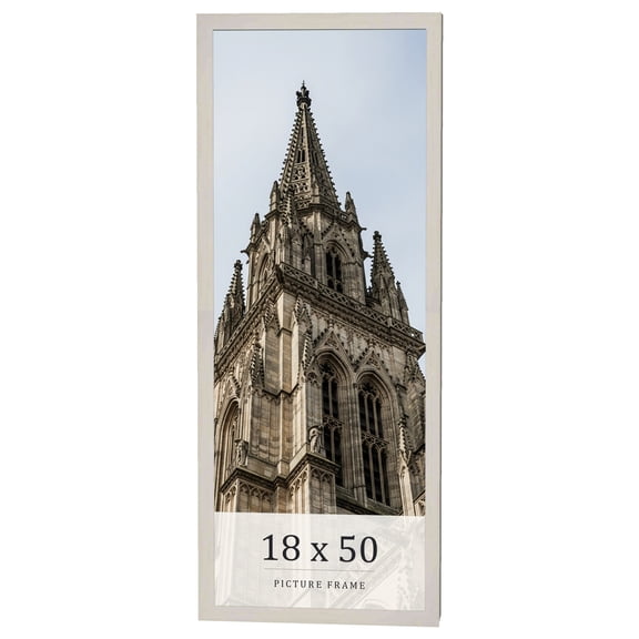 18x50 Frame White Wheat Solid Wood Picture Frame | Moulding Width 0.75 Inches | Interior Depth 0.5