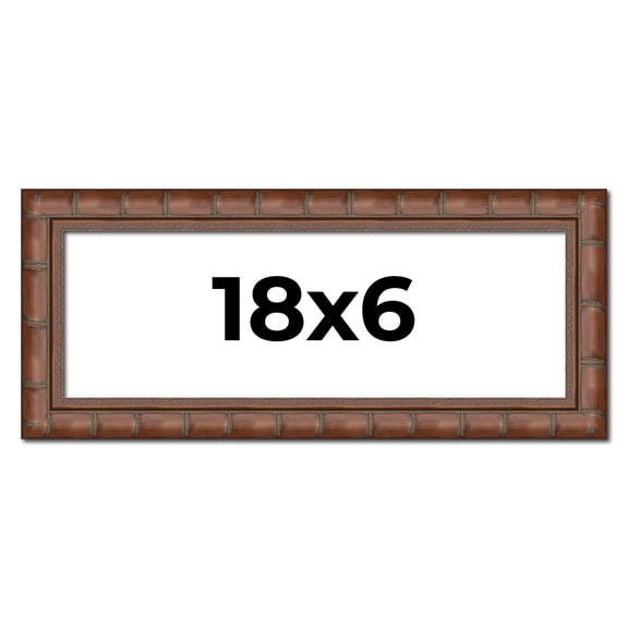18x6 Dark Brown Bamboo Real Wood Picture Frame Width 1.5 inches | Interior Frame Depth 0.5 inches |