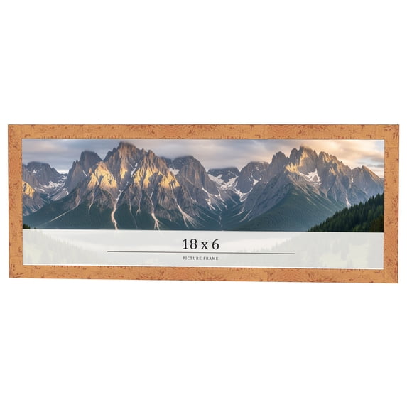 18x6 Frame Beige Real Wood Picture Frame Width 1.25 inches | Interior Frame Depth 0.5 inches |