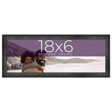 18x6 Frame Black Real Wood Picture Frame Width 1.5 inches | Interior Frame Depth 0.5 inches | Barn