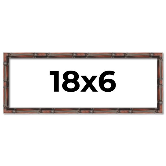 18x6 Frame Brown Bamboo with Dark Coffee/Walnut Finish | Solid Wood Picture Frame Width 0.75 Inches