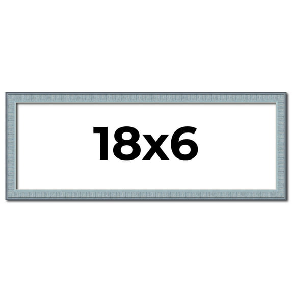 18x6 Frame Rustic Sky Blue Solid Wood Picture Frame | 0.75 Inch Moulding Width |Includes UV Acrylic