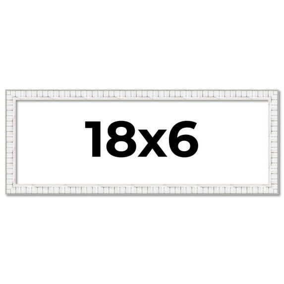 18x6 Frame White Real Wood Picture Frame Width 0.75 inches | Interior Frame Depth 0.5 inches |