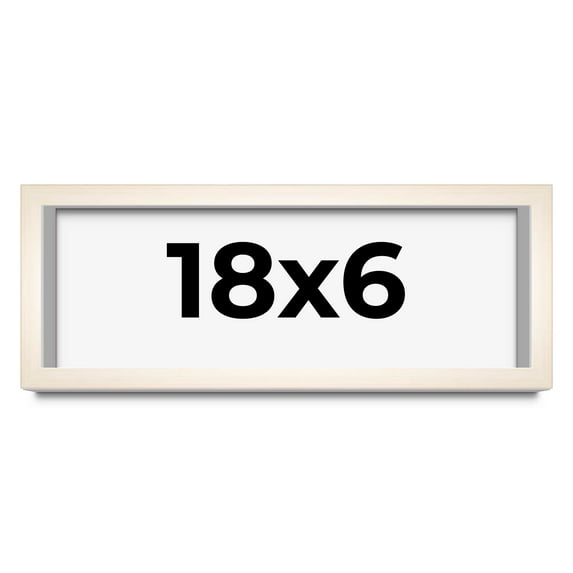 18x6 Frame White Wheat Solid Wood Picture Frame | Moulding Width 0.75 Inches | Interior Depth 0.5