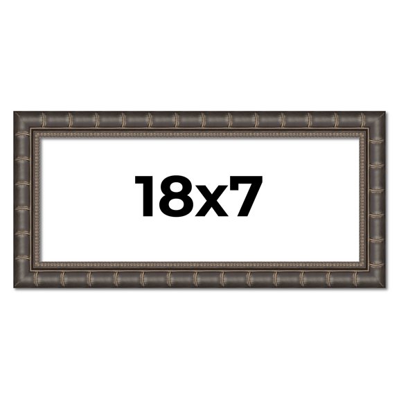 18x7 Frame Black Bamboo Solid Wood Picture Frame Width 1.5 Inches | Interior Frame Depth 0.5 Inches