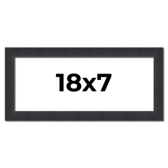 18x7 Frame Black Real Wood Picture Frame Width 1.25 Inches | Interior Frame Depth 0.5 Inches |