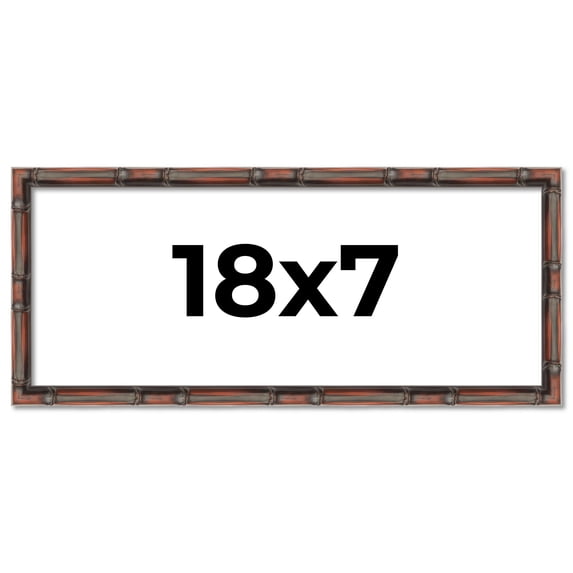 18x7 Frame Brown Bamboo with Dark Coffee/Walnut Finish | Solid Wood Picture Frame Width 0.75 Inches