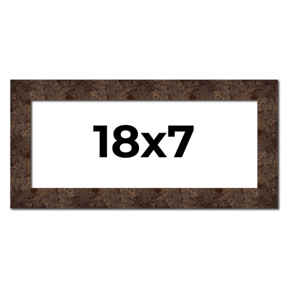 18x7 Frame Brown Burl Real Wood Picture Frame Width 1.625 Inches | Interior Frame Depth 0.5 Inches