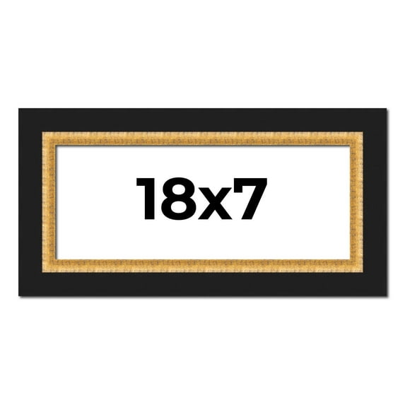 18x7 Frame Gold Real Wood Picture Frame Width 2.25 Inches | Interior Frame Depth 0.5 Inches |