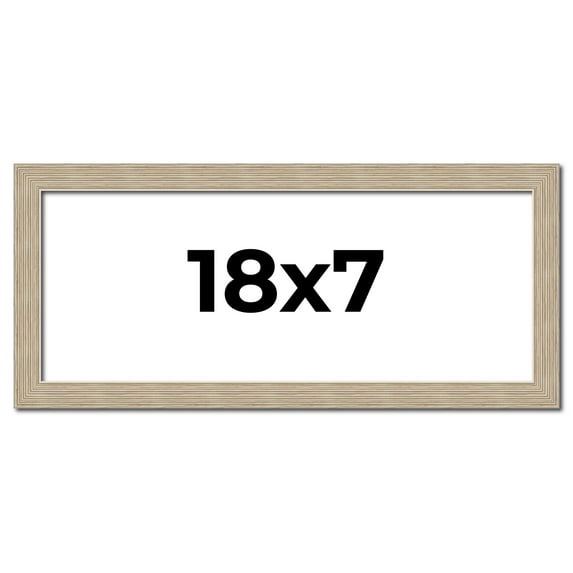 18x7 Frame Grey Solid Wood Picture Frame Width 1 Inches | Interior Frame Depth 0.5 Inches |