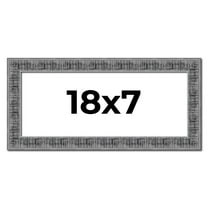 18x7 Frame Silver Black Rustic Sonoma Solid Wood Picture Frame | 1.5 Inch Moulding Width | Complete