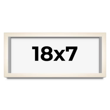 18x7 Frame White Wheat Solid Wood Picture Frame | Moulding Width 0.75 Inches | Interior Depth 0.5