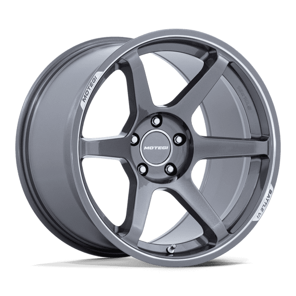 18x8.5 Motegi MR160 Battle VI Glossy Gunzilla W/ Machined Lip Wheel 4x4.5 (30mm)