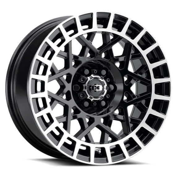 18x8.5 Vision 349 Savage Gloss Black Machined Lip Wheel 5x4.5 (12mm)