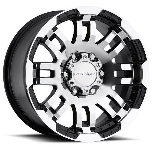 18x8.5 Vision Off-Road 375 Warrior Black Machined Wheel 6x4.5 (18mm)
