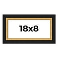 thumbnail image 1 of 18x8 Frame Gold Real Wood Picture Frame Width 2.25 Inches | Interior Frame Depth 0.5 Inches |, 1 of 8