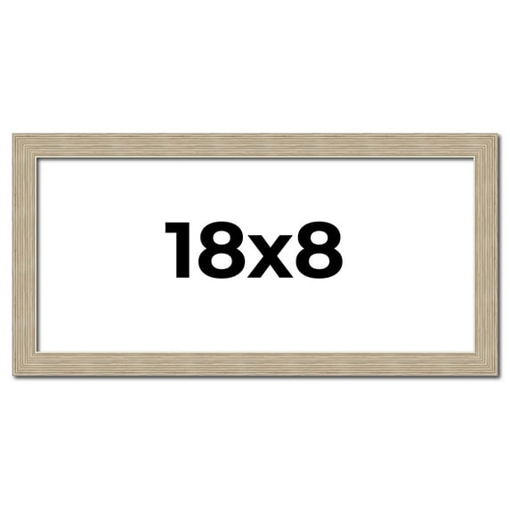 18x8 Frame Grey Solid Wood Picture Frame Width 1 Inches | Interior Frame Depth 0.5 Inches |
