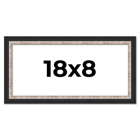 18x8 Frame Silver Real Wood Picture Frame Width 1.25 Inches | Interior Frame Depth 0.75 Inches |