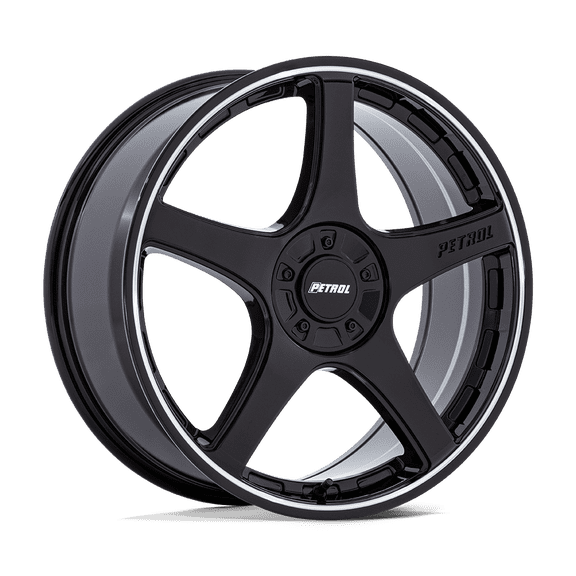 18x8 Petrol PE003 P2E Gloss Black W/ Machined Lip Wheel 5x112/5x120 (35mm)