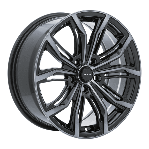 18x8 RTX Black Widow Black Machined Grey Wheel 5x4.5 (42mm)
