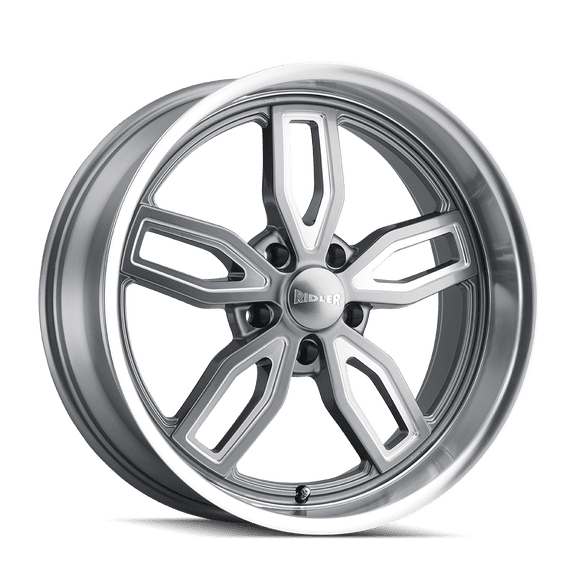 18x8 Ridler 608 Grey W/ Milled Spokes & Diamond Lip Wheel 5x4.5 (0mm)