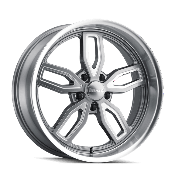 18x8 Ridler 608 Grey W/ Milled Spokes & Diamond Lip Wheel 5x5 (0mm)