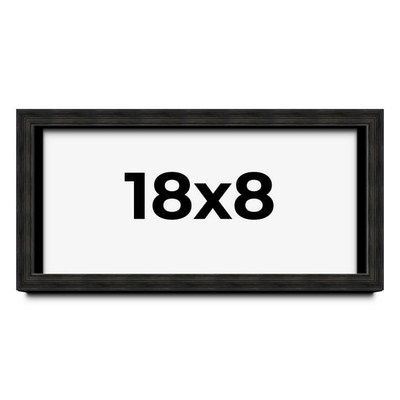 18x8 Shadow Box Black Rustic Barnwood Display Frame | 1.125 Inch Deep | 0.875 Inch Moulding Width