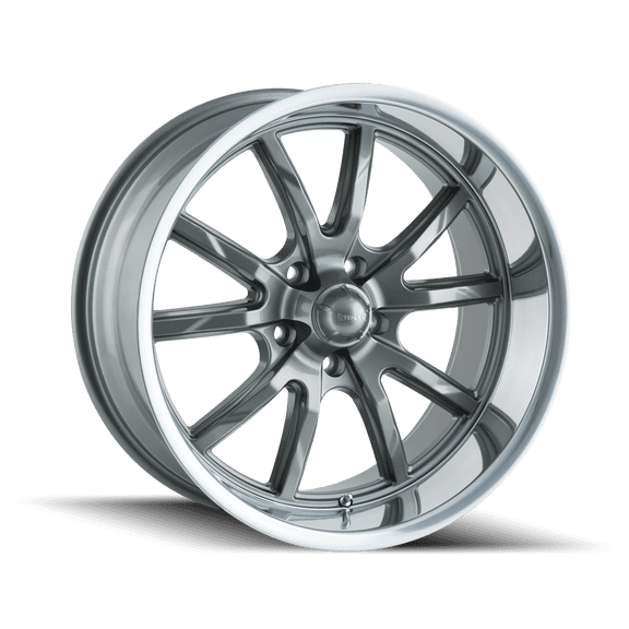 18x9.5 Ridler 650 Grey/Polished Lip Wheel 5x4.75 (0mm)