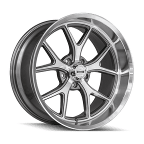 18x9.5 Ridler 661 Gloss Grey With Diamond Cut Face and Lip Wheel 5x4.5 (0mm)