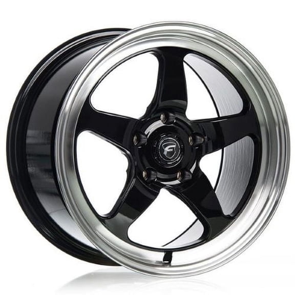 18x9 Forgestar F091 D5 Drag Gloss Black Machined Wheel 5x4.5 (35mm)