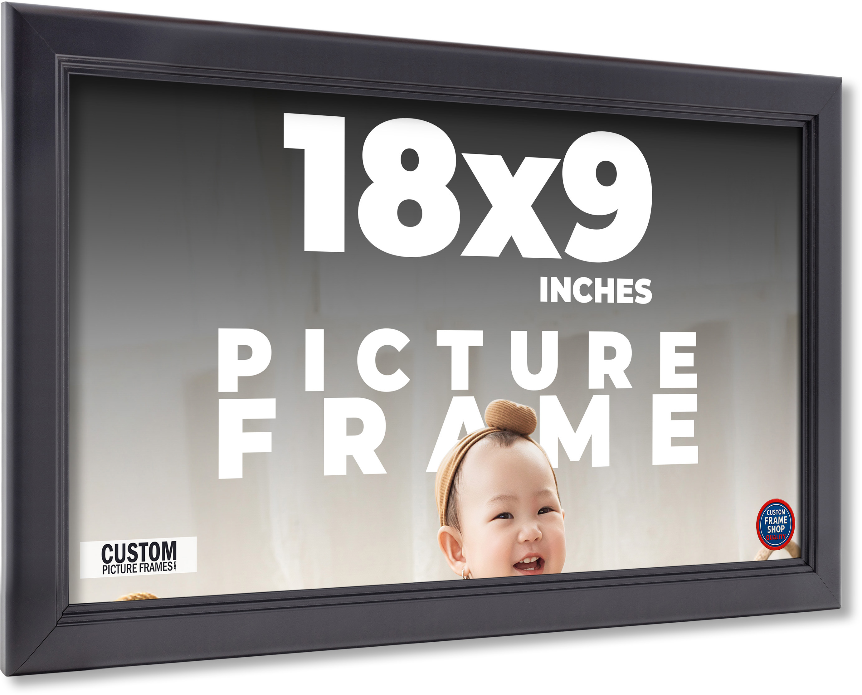18x9 Frame Black Passaggi Solid Wood Picture Frame Width 1.5 Inches ...