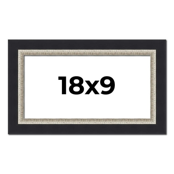 18x9 Frame Black Real Wood Picture Frame Width 2.25 Inches | Interior Frame Depth 0.5 Inches |