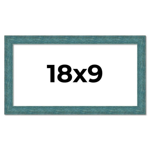 18x9 Frame Blue Rustic Barnwood Solid Wood Picture Frame Width 1.25 Inches | Interior Depth 0.5