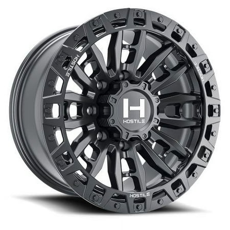18x9 Hostile H130 Crandon Asphalt (Satin Black) Wheel 8x6.5 (12mm)