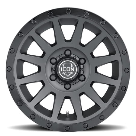 18x9 Icon Alloys Compression Satin Black Wheel 6x5.5 (0mm) Fits select: 2007-2023 CHEVROLET SILVERADO, 2019-2023 RAM 1500