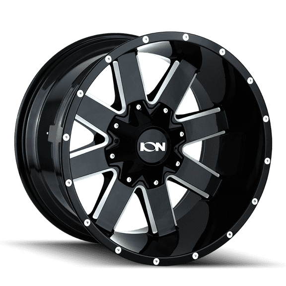 18x9 Ion 141 Gloss Black Milled Wheel 8x6.5 (18mm)