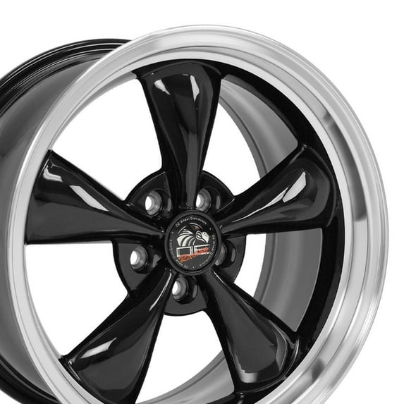 OE Wheels FR01 18 Inch Rim Fits Mustang Bullitt Style 5x114.3 18x9 Gloss Black Machined Lip - Hollander 3448 (1)