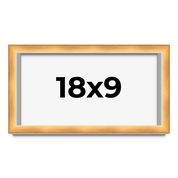 18x9 Shadow Box Bronze Cross-Brushed Display Frame | 1.625 Inches Deep Solid Wood | UV Resistant