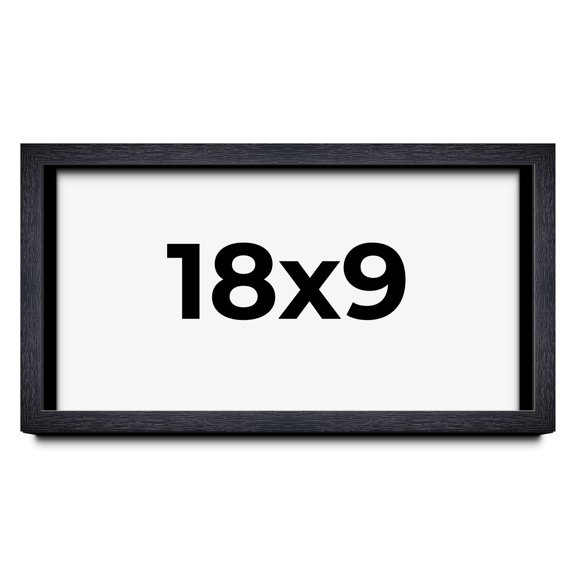 18x9 Shadow Box Frame Black | 1 Inches Deep Real Wood Farmhouse Shadowbox Display Frame | UV