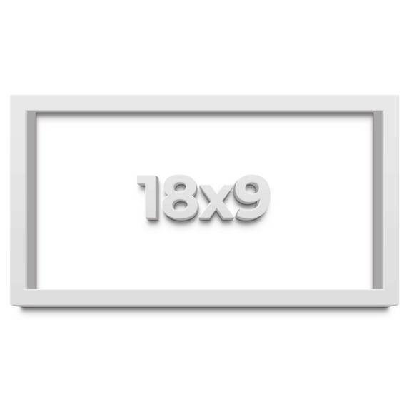 18x9 Shadow Box Frame White | 1 Inches Deep Real Wood Contemporary Shadowbox Display Frame | UV