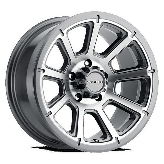 18x9 Vision 353 Turbine Gunmetal Machined Face Wheel 5x4.5 (18mm)