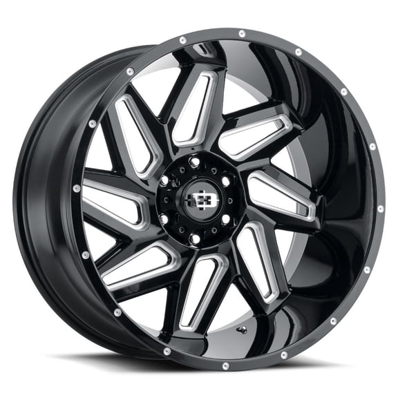 18x9 Vision 361 Spyder Gloss Black Milled Spoke Wheel 8x170 (12mm)