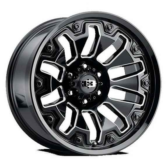18x9 Vision 362 Armor Gloss Black Milled Spoke Wheel 5x5 (12mm)