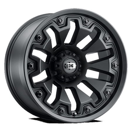 18x9 Vision 362 Armor Satin Black with Black Bolt Inserts Wheel 5x5 (12mm)