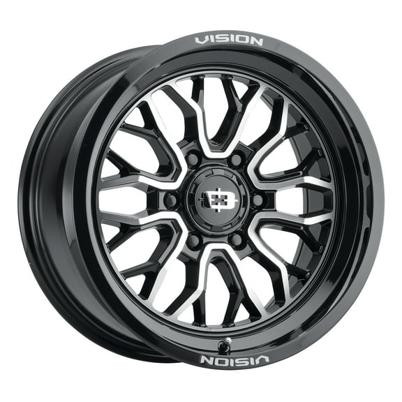 18x9 Vision 402 Riot Gloss Black Machined Face Wheel 5x5 (12mm)