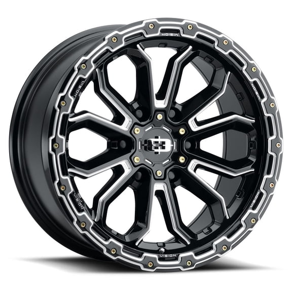 18x9 Vision 405 Korupt Gloss Black Milled Spoke Wheel 6x120 (12mm)