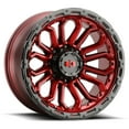thumbnail image 1 of 18x9 Vision 405 Korupt Gloss Red With Gloss Black Lip Wheel 8x6.5 (-12mm), 1 of 2