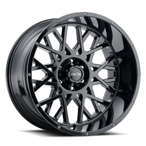 18x9 Vision 412 Rocker Gloss Black Wheel 6x135 (12mm)